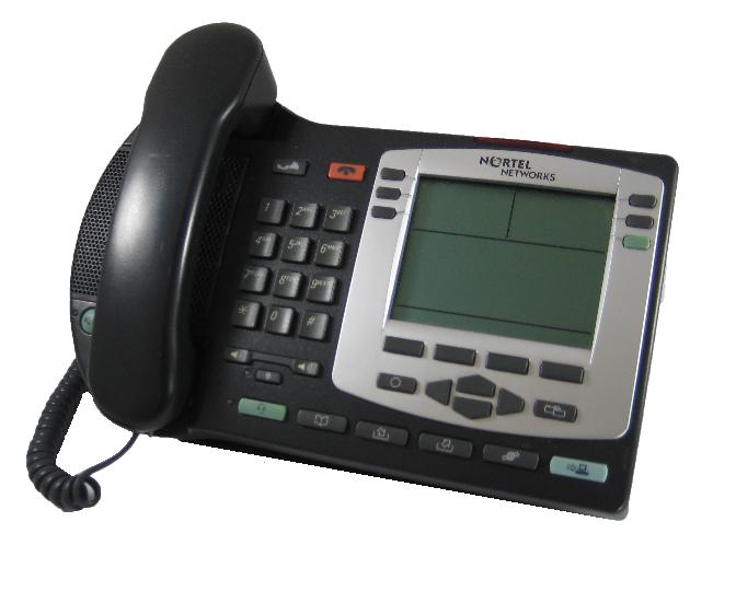 Nortel i2004 IP Telephone Black Silver Bezel Refurbished
